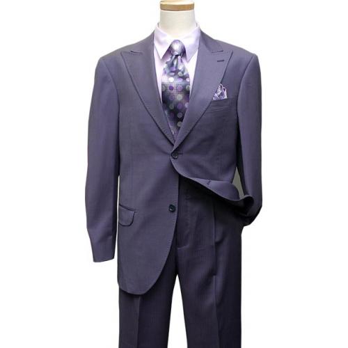Azione by Zanetti Plum With Lavender/Apple Green Pinstripes  Super 120's Wool Suit ZZ38914